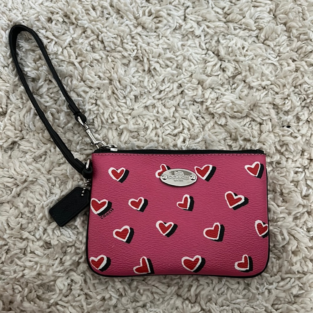 Coach heart wristlet